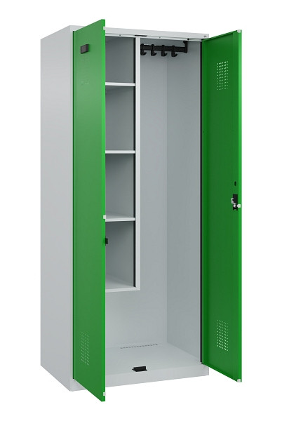 C+P Putzmittel-Spind Evolo PLUS, 2 Abteile, 1850x800x500mm, 7035/6037, Zylinderschloss, 049100-02 S10038