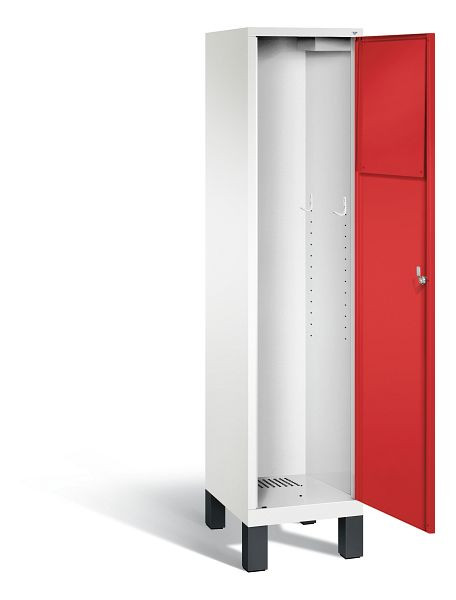 C+P Wäsche-Sammelschrank Evolo, H1850xB420xT500mm, Farbe: Verkehrsweiß / feuerrot, 48070-210 S10237