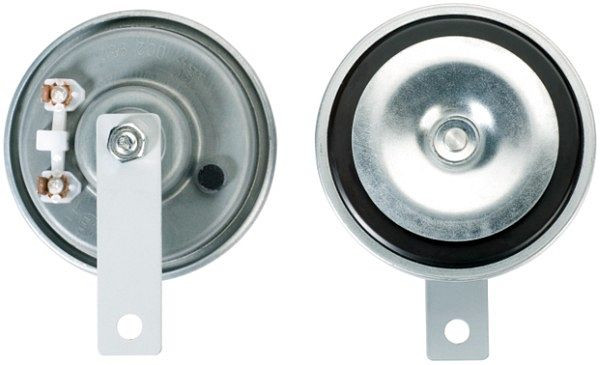 HELLA Horn - M26 - 12V - 115dB(A) - Frequenzbereich: 335/400Hz - Gehäusefarbe: grau - Flachsteckanschluss - Set, 3AM 002 952-891