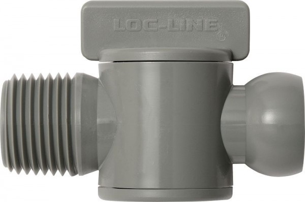 Loc-Line Absperrhahn mit Außengewinde grau, VE: 10 Stück, L39852G