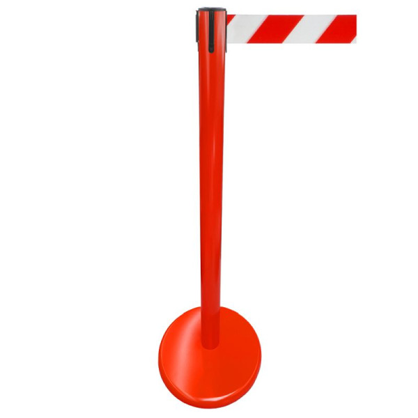 Stein HGS Personenleitsystem -P-LINE Future-, Metall/ rot, rot/weiß diagonal (schraffiert), mit Gurtendstück (Standard), Gurtlänge: 2,3 m, 12794-1302