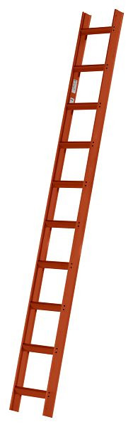 HYMER Dachauflegeleiter, RAL 8004 ziegelrot beschichtet, 10 Sprossen, Länge 2,80 m, 409610