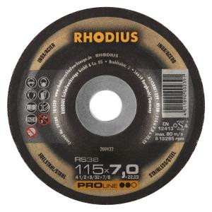 Rhodius PROline RS38 Schruppscheibe, Durchmesser [mm]: 115, Stärke [mm]: 7, Bohrung [mm]: 22.23, VE: 25 Stück, 200432
