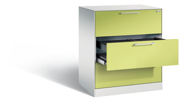 C+P Hängeregistraturschrank Asisto, H1010xB800xT600mm, Farbe: Lichtgrau / Viridingrün, Bügelgriff, 146243-312 S10199