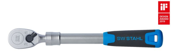 SW-Stahl Umschaltknarre, 1/2", High Torque, 1.075 Nm, Teleskopauszug, 06090L