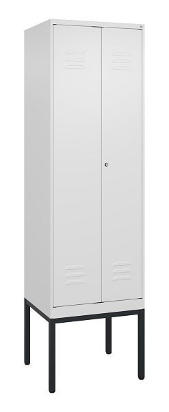 C+P Umkleidespind Classic PLUS SW, Gestell, 2 Abteile, 2120x600x500mm, 9016/9016, Zylinderschloss, 0800327-20 S10029
