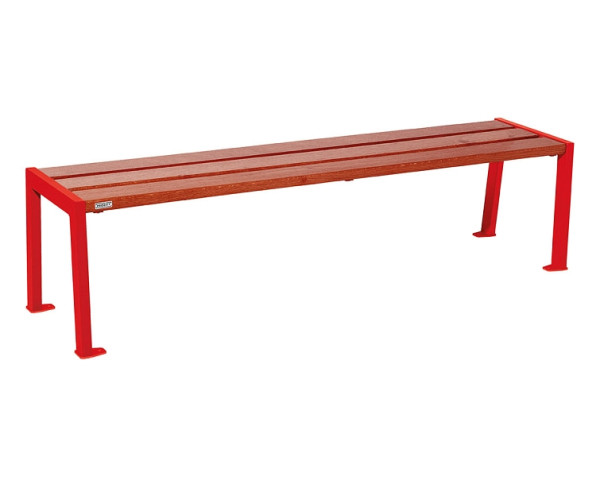 Procity Sitzbank Ohne Rückenlehne Silaos 1800 mm, Holz & Stahl, Mahagoni/RAL 3020, 209632.3020.ACAJ