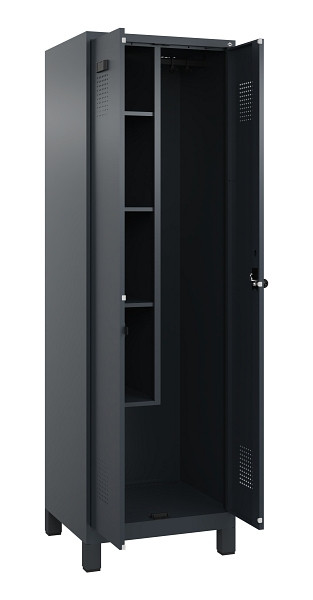 C+P Putzmittel-Spind Evolo PLUS, mit Füßen, 2 Abteile, 1950x600x500mm, 7016/701, Drehriegel, 049110-00 S10016