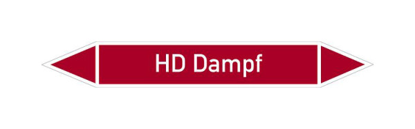 Schilder Klar Rohrleitungskennzeichen HD Dampf, 33000x90 mm Folie selbstklebend, 101495/95