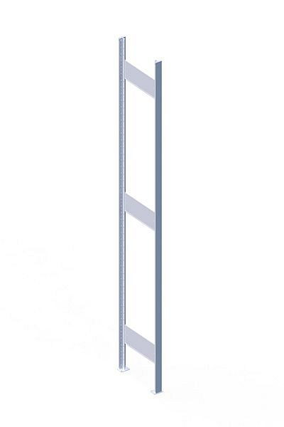 Meta S3 T2 N Steckrahmen 2500x400 mm, RAL 7035 Lichtgrau, für Steckregal CLIP, 200177619