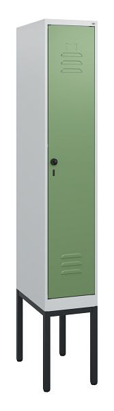 C+P Umkleidespind Classic PLUS, Gestell, 1950x300x500mm, 7035/6011, Drehriegel, 0800305-10 S10006