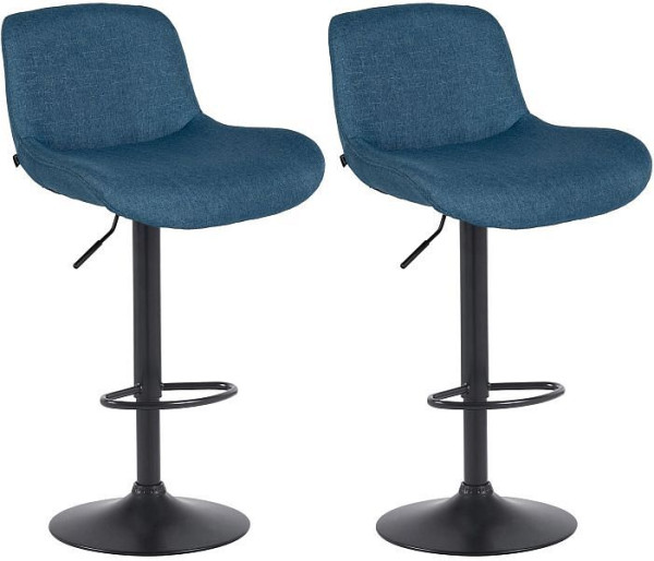 CLP Barhocker Solon Schwarz Stoff, blau, VE: 2 Stück, 326599