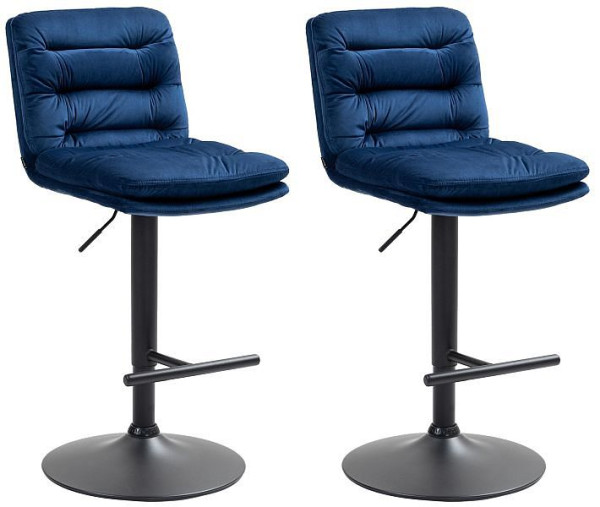 CLP Barhocker Damar Samt schwarz, blau, VE: 2 Stück, 325662