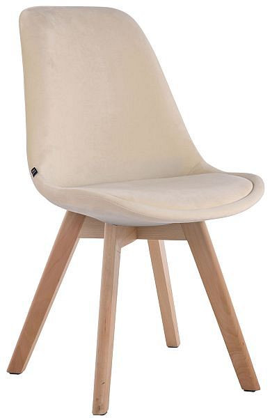 CLP Besucherstuhl Borneo V2 Samt natura, creme, 312395