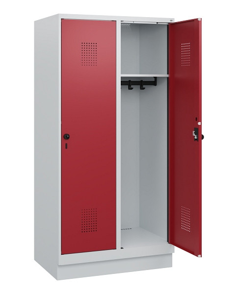C+P Spind Evolo PLUS, Sockel, 2 Abteile, 1630x800x500mm, 7035/3003, Drehriegel, 0490205-22 S10004