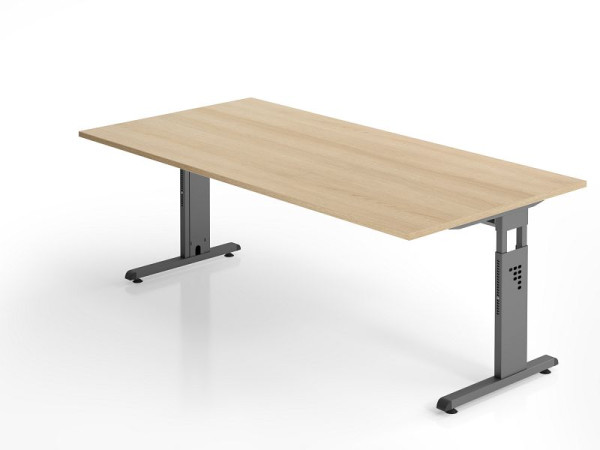Hammerbacher Schreibtisch OS2E, 200 x 100 cm, Platte: Eiche, 25 mm dick, 2 mm ABS-Kante, Rechteckform, VOS2E/E/G