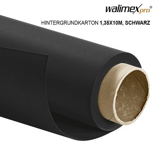 Walimex pro Hintergrundkarton 1,35x10m, schwarz, 22805