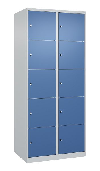 C+P Schließfachschrank Classic PLUS, 2 Abteile, 1850x800x500mm, 7035/5023, 080000-225 S10005