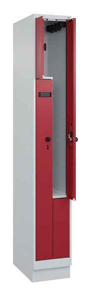 C+P Z-Spind Evolo PLUS, Sockel, 2 Fächer, 1950x300x500mm, 7035/3003, Drehriegel, 049023-102 S10009
