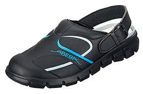 ABEBA Berufsschuhe Dynamic Clog schwarz/ blau, OB, Fersenriemen feststehend, verstellbar, Mikrofaser, 7331-46