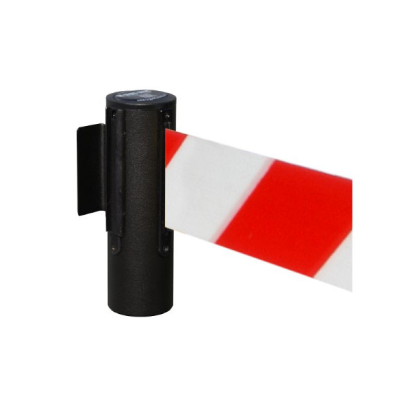 Stein HGS Wandgurtkassette 'P-Line 46' aus Metall, schwarz, breites Band, rot/weiß, 3,8 m, 65866.0008