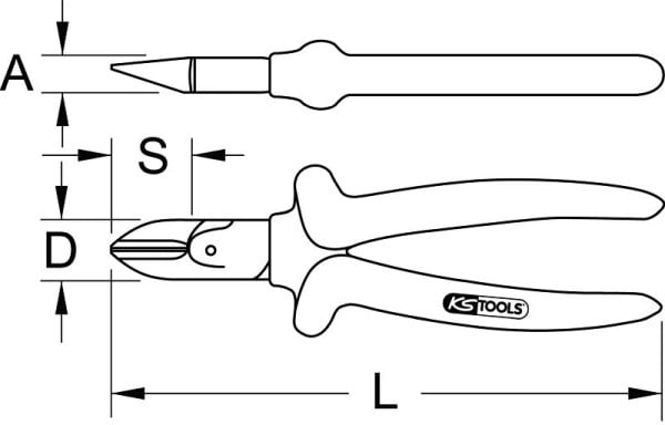 KS Tools 1000V Seitenschneider, 160mm, 117.1277
