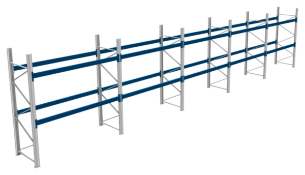 BITO Palettenregal P2 3005x1100x14300 Komplettregal, 2E, 800 RAL5010 U, 56417