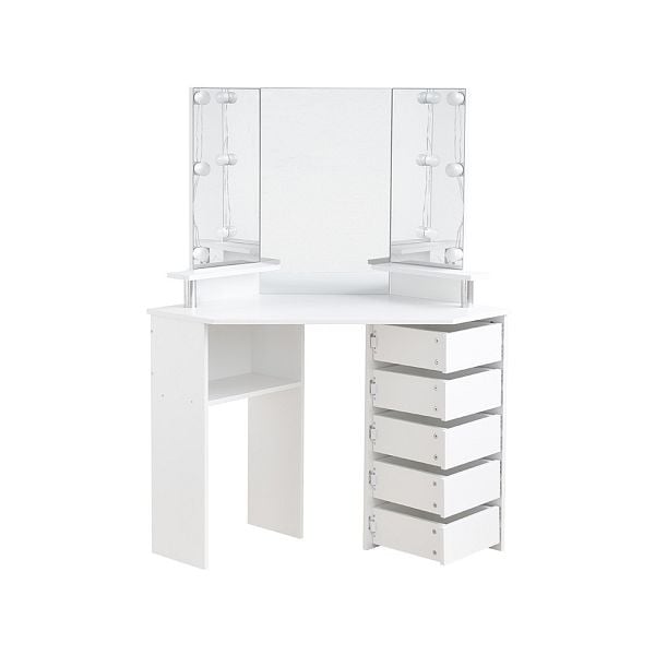 HOME DELUXE Schminktisch CANDICE 142 x 111 x 54 cm - Weiß, 50856