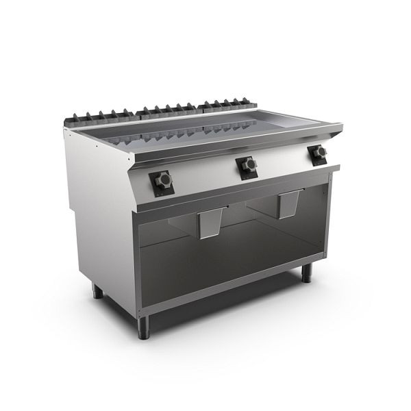 Mareno M1-700 elektrische Grillplatte mit glatter Chromplatte, 120cm, 1200(B)x750(T)x900(H)mm, FT712ELCG, 171.260