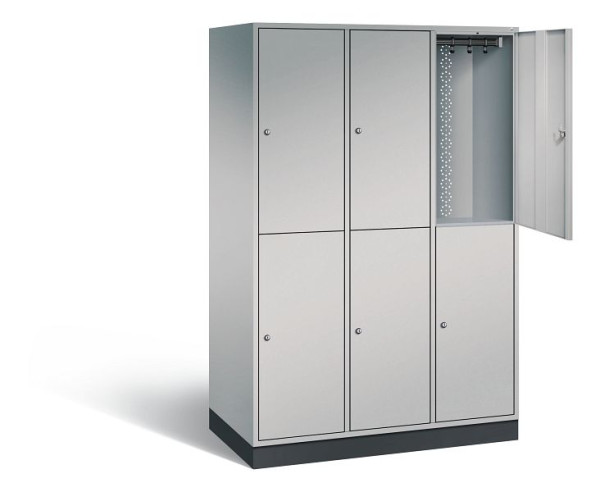 C+P Spind doppelstöckig XL Intro, H1950xB1220xT590mm, Farbe: Weißaluminium, 8270-303 S10054