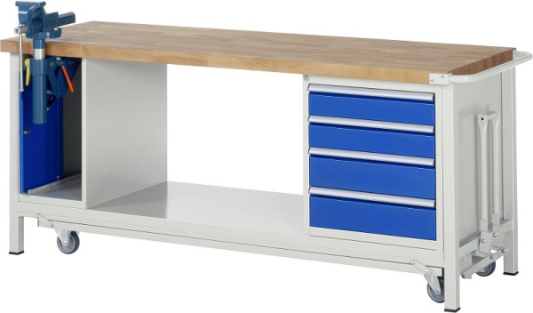 RAU Absenkbare Werkbank 8000 - Modell 8185, B2000 x T700 x H880 mm, 15-8185A6-207B4F.11