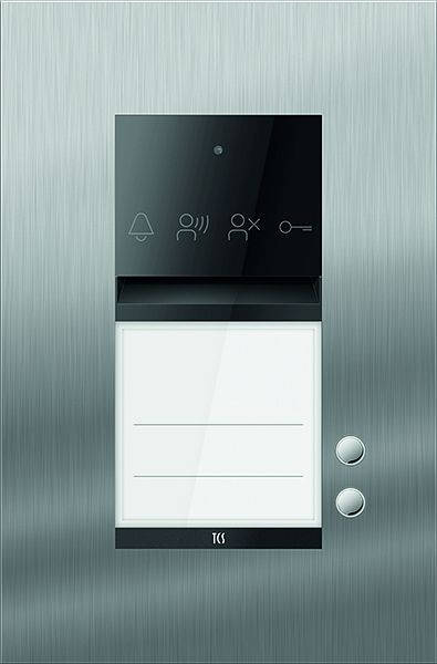 TCS Türkontrollsystem PES PRO Audio Außenstation 2T 1 Spalte UP Edelstahl, ASU600102-0030