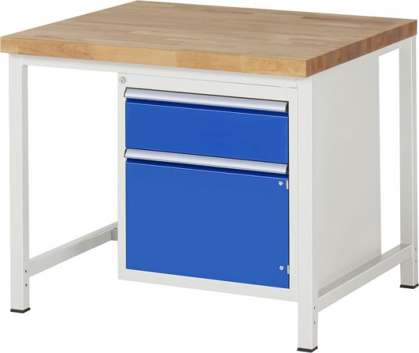 RAU Werkbank Serie 8000 - Modell 8152, B1000 x T900 x H840-1040 mm, Systemunterbau B995 x T850 x H800-1000 mm, 03-8152A1-109B4H.11