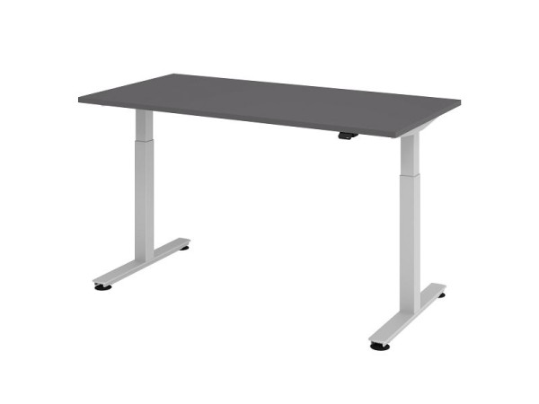 Hammerbacher Sitz-Steh-Schreibtisch elektrisch 160x80cm Graphit, Arbeitshöhe 73 - 119 cm, VXMST16/G/S