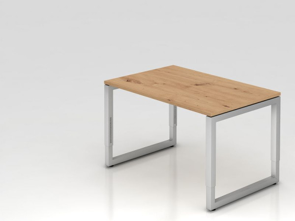 Hammerbacher Schreibtisch RS12, 120 x 80 cm, Platte: Asteiche, 25 mm dick, 2 mm ABS-Kante, Rechteckform mit schwebender Tischplatte, VRS12/R/S