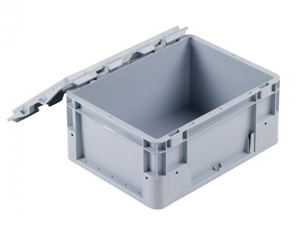 Kappes Verschlussdeckel 400 x 300 mm, mit Scharnier grau, Inklusiv 2 x Federriegel, 2 x Scharnierelement und 2 x Scharnierdrückelement, 6462.00.6954