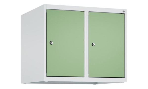 C+P Schrankaufsatz Classic PLUS, Aufsatzschrank, 7035/6011, Zylinderschlösser, 500x600x500mm, 2 Abteile, 080090-20 S10021
