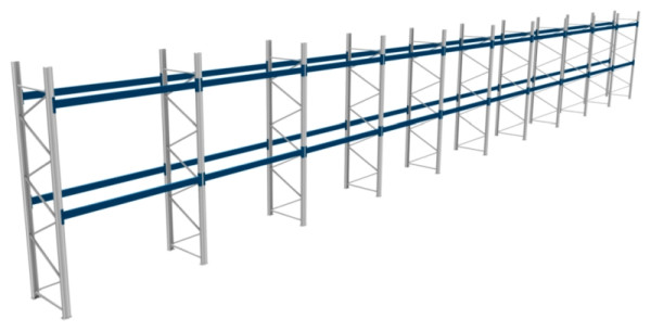 BITO Palettenregal P2 4005x1100x28400 Komplettregal, 2E, 800 RAL5010 U, 56448