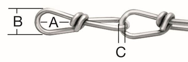 Vormann Knotenkette 3,1 mm, verzinkt, VE: 25 Meter, 008207031Z