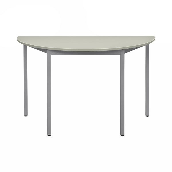 Bisley Mehrzwecktisch, Halbrund, Breite 1200 mm, Tiefe 600 mm, 19mm Tischstärke, 399 chrom x G grau, MTH1206G399