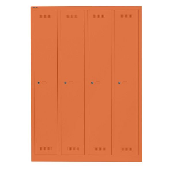 Bisley Garderobenschrank Monobloc™, 4 Abteile je 1 Fach, 603 orange, ML11Q1603