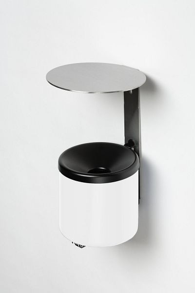 VAR Wandascher WH 16 mit Dach VA Stahl, weiß, 32201, 4030695322015