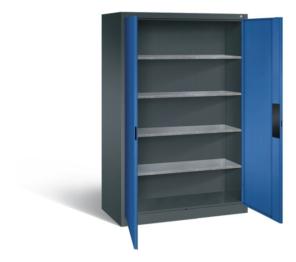 C+P Werkzeugschrank Acurado, H1950xB1200xT600mm, Farbe: Anthrazitgrau / Enzianblau, Muldengriff, 8932-052 S10357
