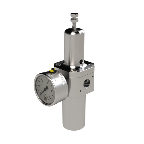 Riegler Edelstahl-Filterregler 1.4404, rücksteuerbar, G 3/8, 0,5 - 8 bar, 136584