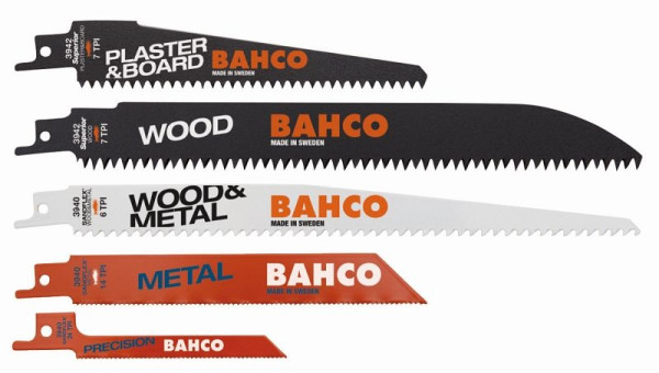 Bahco Säbelsägeblatt-Set, 10-teilig, (6x für Metall, 1x Holz+Metall, 2x Holz, 1x Plastik), 3940-MIX-SET-10P