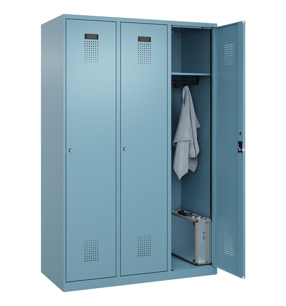 C+P Spind Evolo PLUS, 3 Abteile, 1850x1200x500mm, 0010/0010, Verschluss Zylinderschloss, Ablageböden 3, 049000-32 S10048