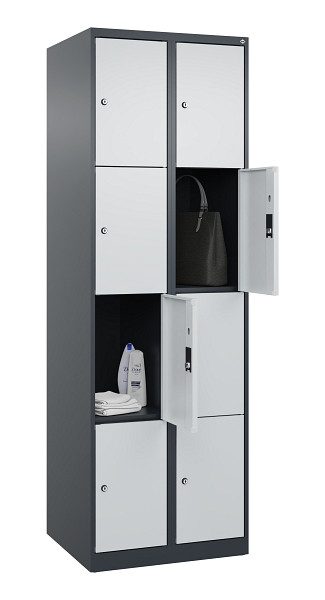C+P Schließfachschrank Evolo PLUS, 8 Fächer, 1850x600x500mm, 7016/7035, 049000-204 S10017