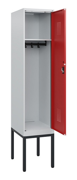 C+P Spind Evolo PLUS, Gestell, 1 Abteil, 1950x400x500mm, 7035/3000, Zylinderschloss, 0490305-12 S10024