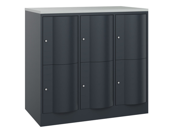 C+P XL-Schließfachschrank Resisto, H1077xB1148xT640mm, 7016/7016, 8472-373 S10130