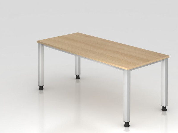 Hammerbacher Schreibtisch 4-Fuß eckig 180x80cm Eiche, Rechteckform, VQS19/E/S